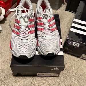 Adidas Kids' White and Pink Sneakers